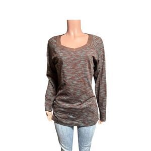 Pulp women long sleeve square neck multiple colors tee t-shirt M